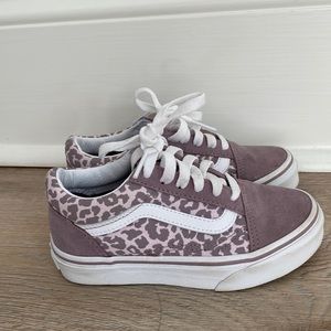 Size 12 Little Girls Purple Leopard Print Vans